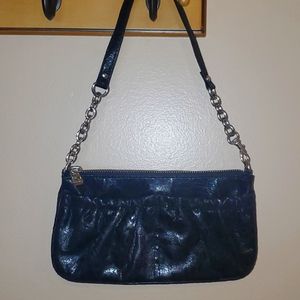 Small, black shoulder purse